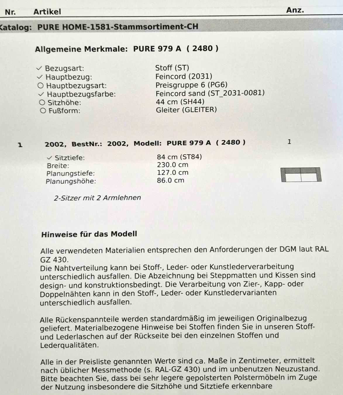 Sofas: Sofa sandgrau aus Cord mit Ersatzbezug – Gebraucht aus Zürich von Primaballerina91 3
