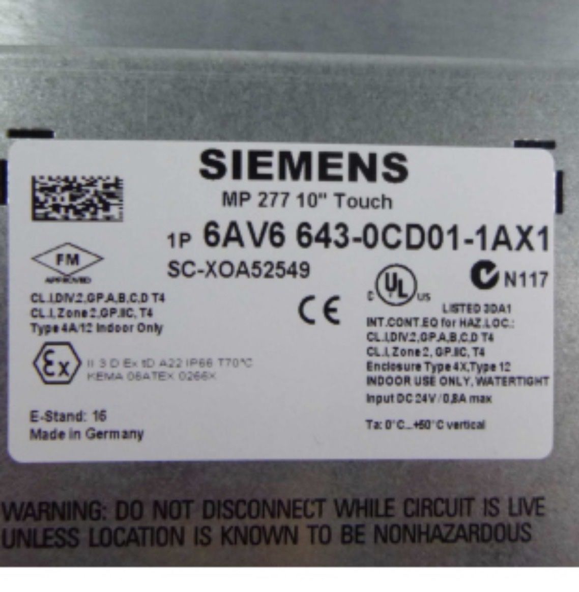 PCs: Siemens Panel MP277 Touch 10 – D'occasion à Alt St. Johann par Seneca10 1