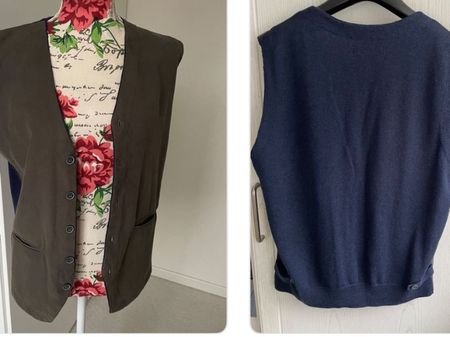 Gilet  44/46 Cashmere /Leder ADOLFO DOMINIQUEZ