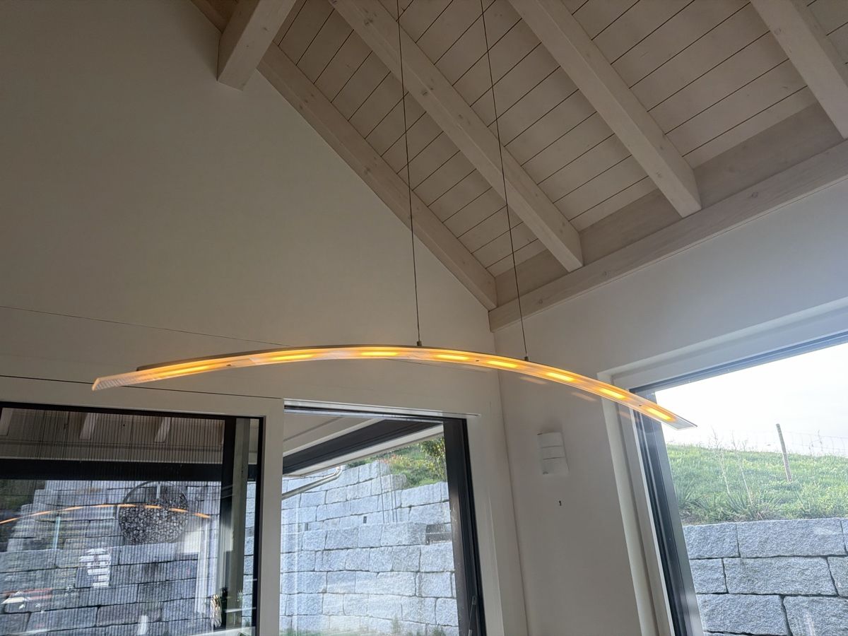 Lampade: Moderne Bogen Pendelleuchte aus Metall/Glas – Usato da Balterswil venduto da new_one-123 2