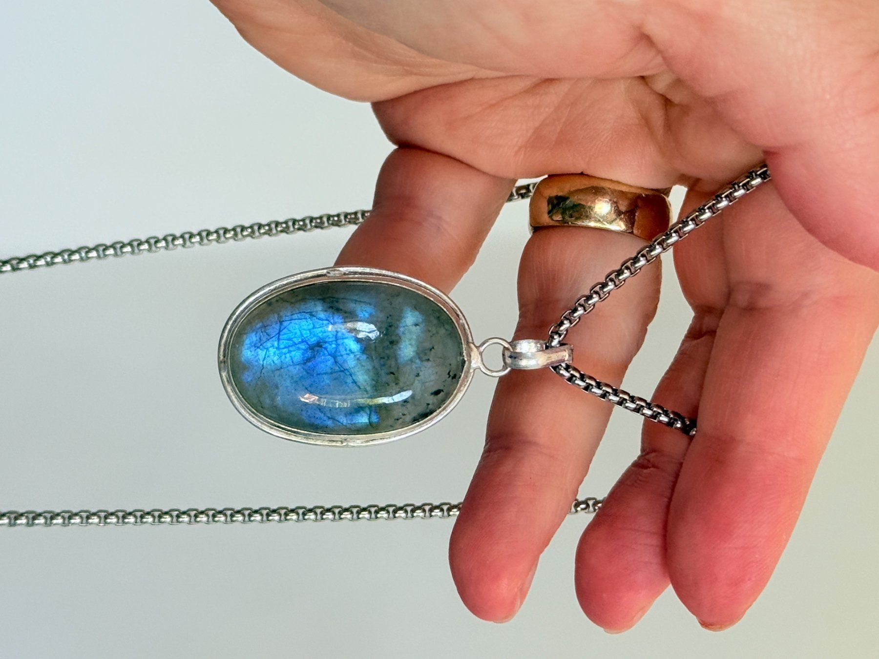 Catenine: Collier pendentif labradorite - Élégant ✨ – Nuovo e nell'imballaggio originale da Genève venduto da AWWA 3
