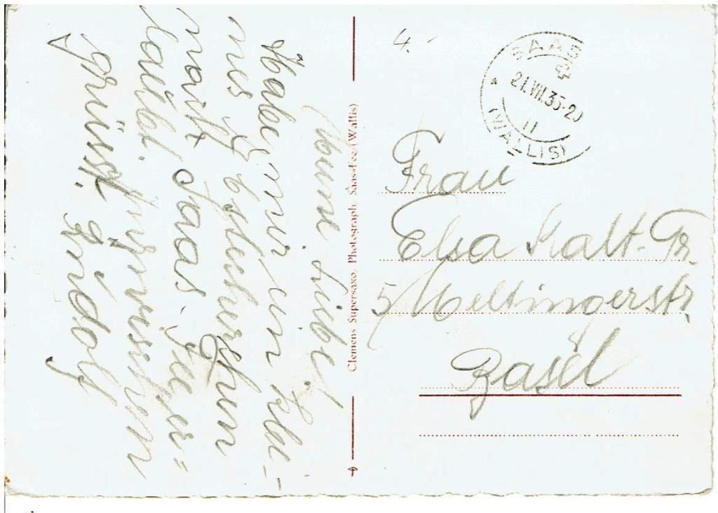 Cartoline postali: Saas-Fee – Usato da Flims - Dorf venduto da Stagediver 1