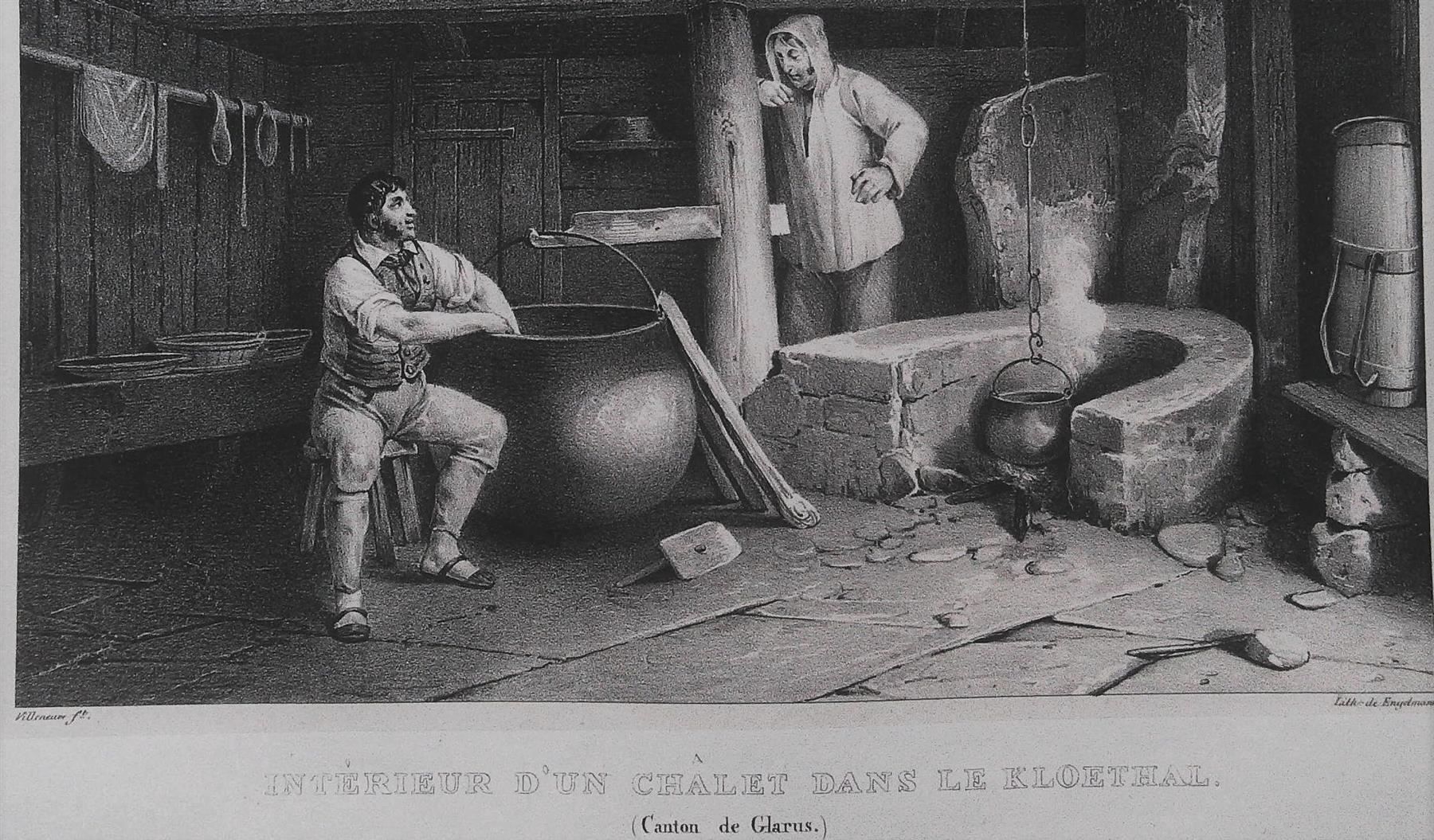 Gravures: Klöntal Chalet  Litho von Engelmann – D'occasion à Rafz par Helvet32 1
