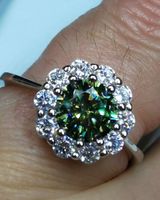 Bague argent avec diamant de moissanite de 1 ct certifié GRA