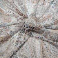 Designer Seide Voile Stoff 1.60x1.30m warmweiss paisley