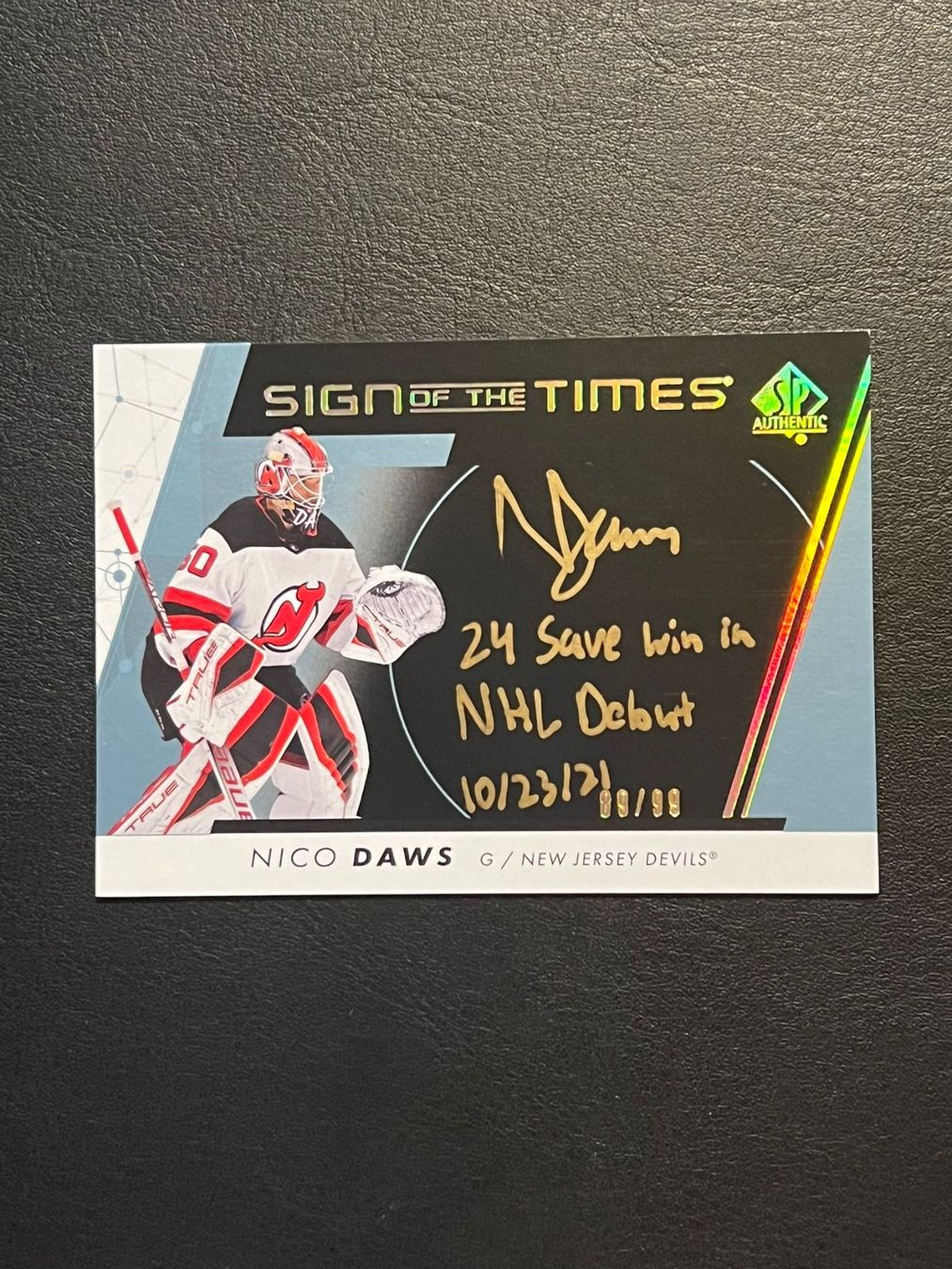NHL Carte collezionabili: Nico Daws 2022 Rookie New Jersey Devils – Nuovo (secondo la descrizione) da Möhlin venduto da SwissHockeyCards