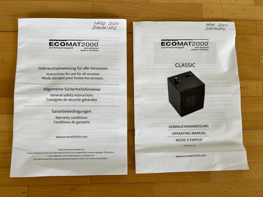 ECOMAT 2000 Classic Heizlüfter (Gebraucht) in Luzern für CHF 269 – mit ...