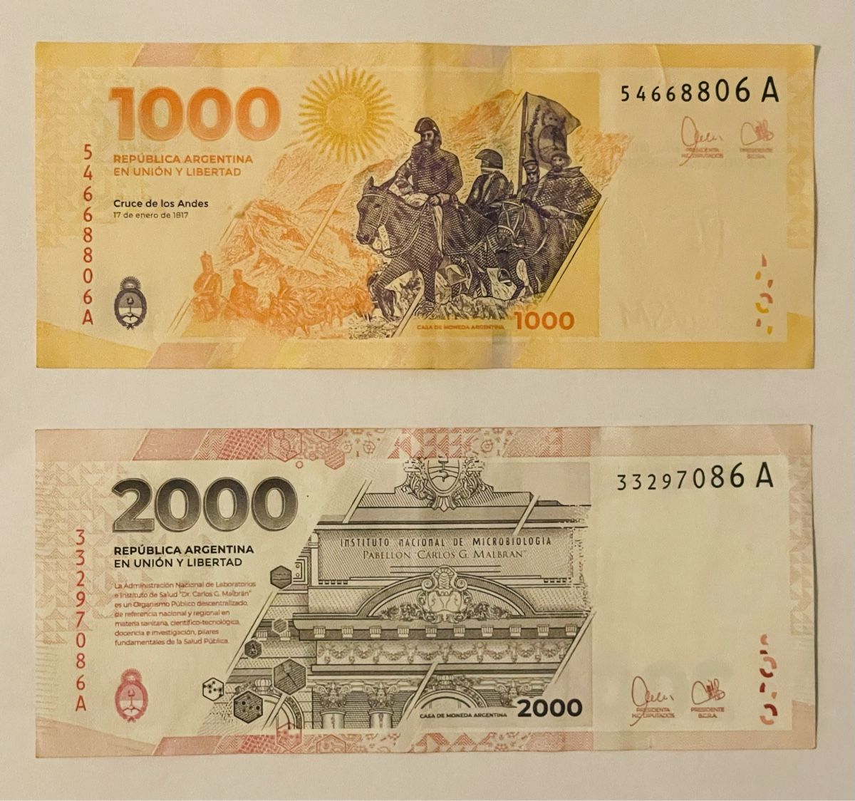 Banconote: Lot Banknoten Argentinien UNC – Nuovo e nell'imballaggio originale da Zürich venduto da juanjoch 1
