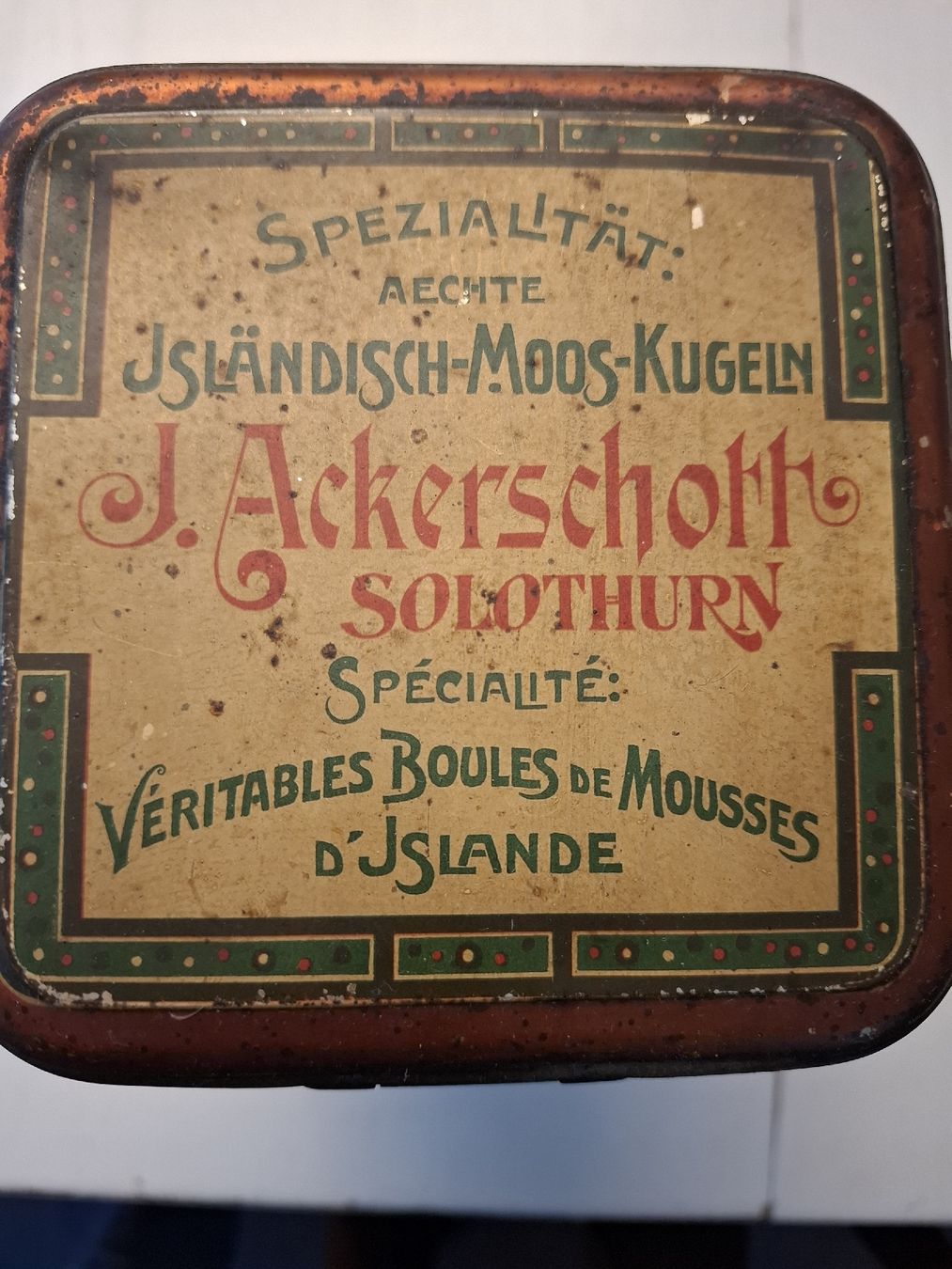 Behälter & Ähnliches: Wertvolle Blechdose Confiserie Ackerschott Solothurn um 1900 – Gebraucht aus Zürich von Rousseau11 3