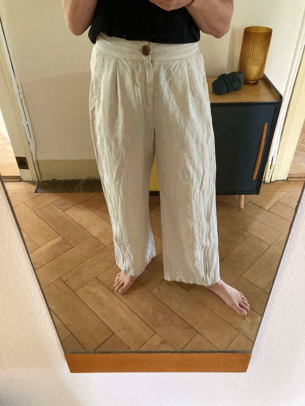 Hosen: BERENIK / Leinenhose / Marlenehose / Culotte / beige / M – Gebraucht aus Winterthur von kuhnanto