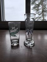 Hochzeitsgläser "Braut & Bräutigam" im Set, Vintage Deko!