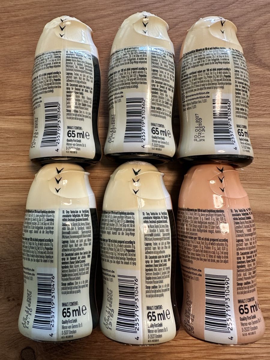 More Nutrition Cibi & Specialità: More Zerup Barista Sirup 6er Pack Neu – Nuovo e nell'imballaggio originale da Unterengstringen venduto da Gargamela7 1