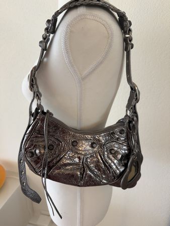 Balenciaga Le Cagole Mini Shoulder Bag Metallic Grey