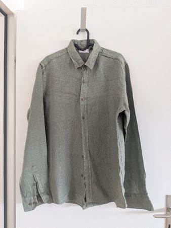 Men's XL Green Linen Shirt - excellent condition