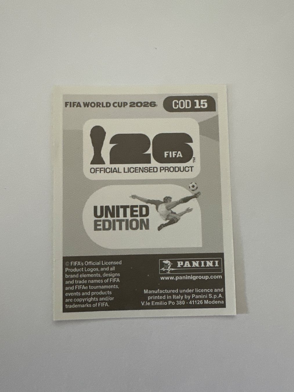 Panini Carte collezionabili: Panini FIFA WM 2026 Sticker - COD 15 – Usato da Sulz AG venduto da DealWerk 1