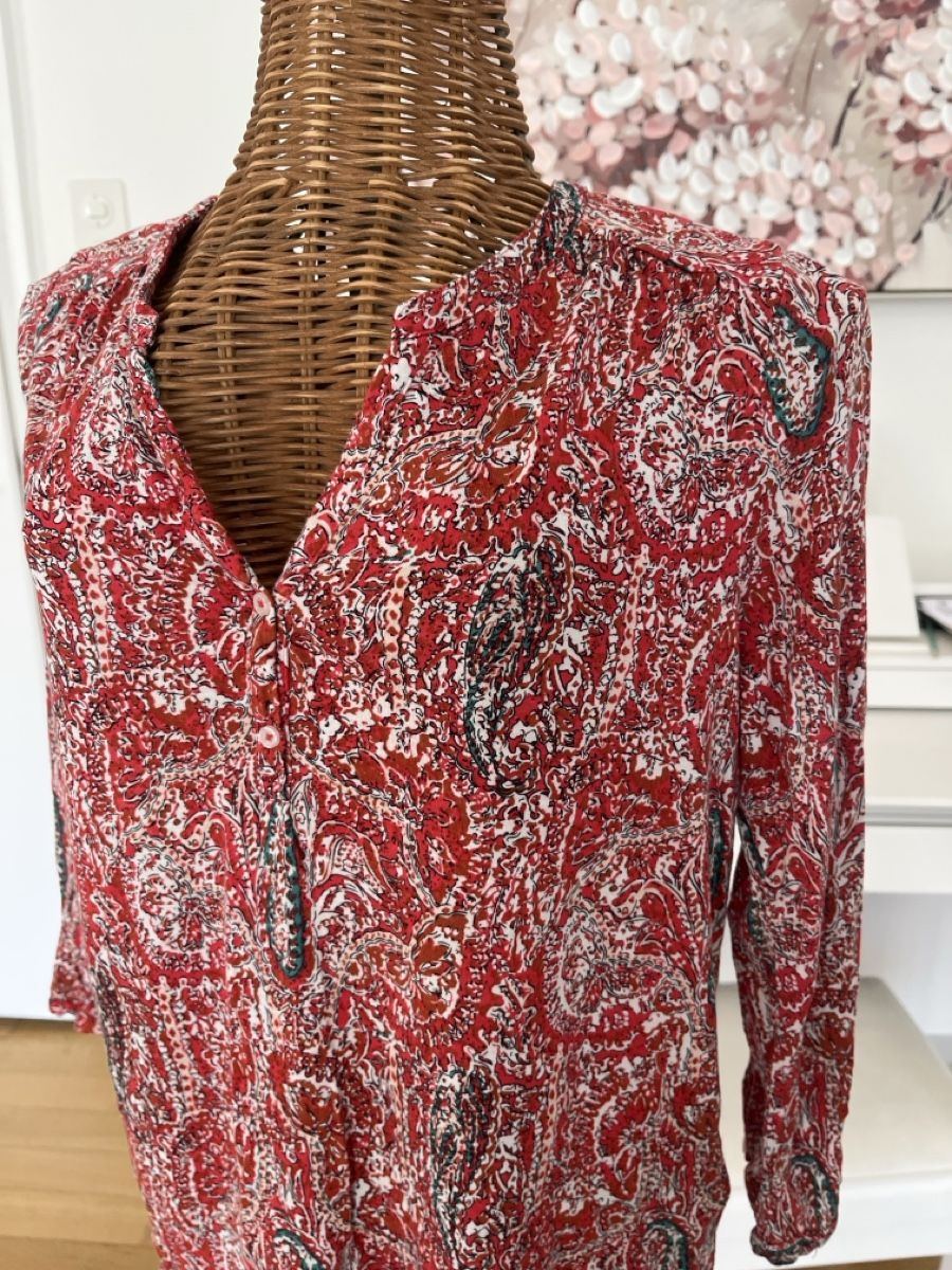 Caroll Camicette: Bluse Caroll rot gemustert, 38 – Usato da Solothurn venduto da Bobesch08 1