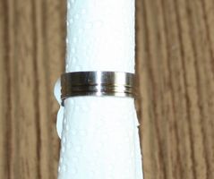 Fingerring Stahl silber-gelb Ø 20mm NEU (26)