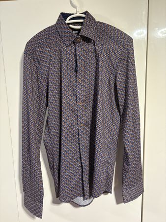 MCR Herren Hemd Slim Fit blau gemustert Neu!