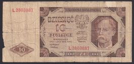 Polen 10 Zlotych 1948 selten