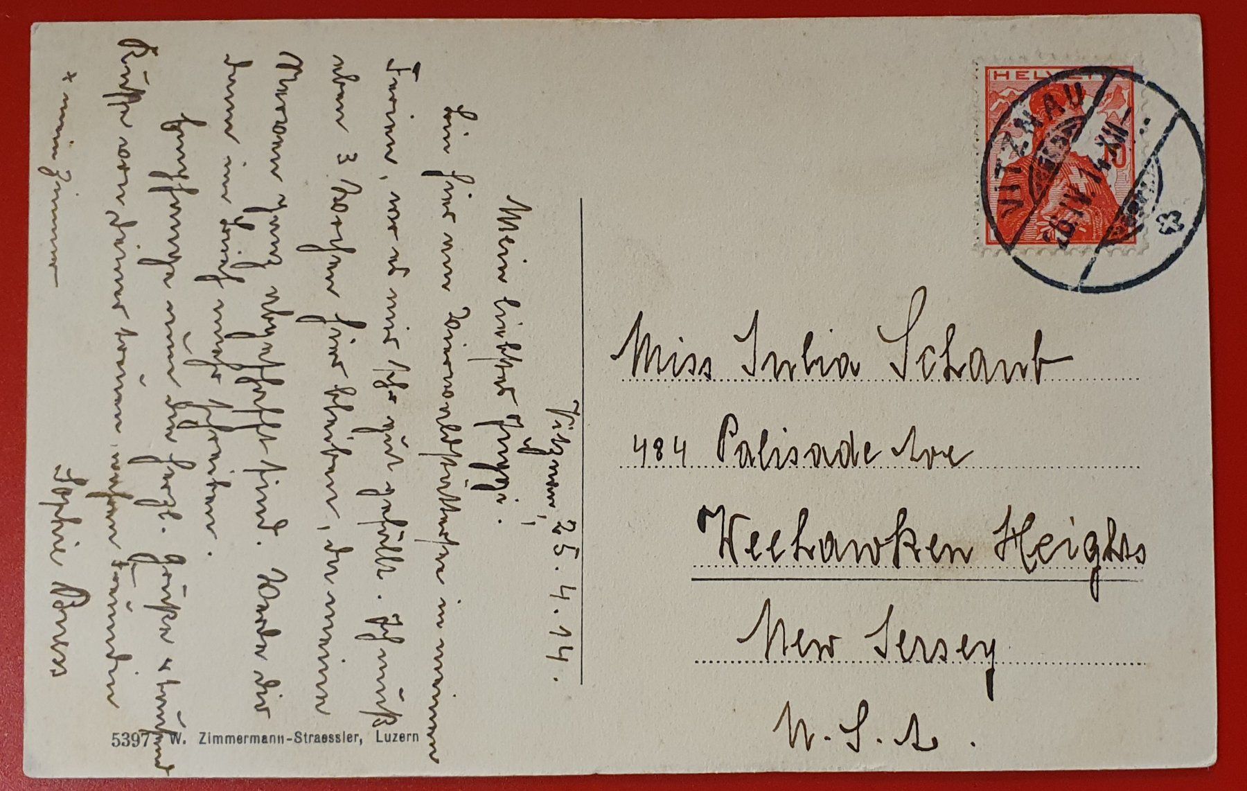 Cartoline postali: Vitznau 1914 - Pension Handschin – Usato da Kreuzlingen venduto da Rschweiz1 1