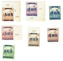 Briefmarken Set Hrvatska SHS 1918, ungestempelt Overprint