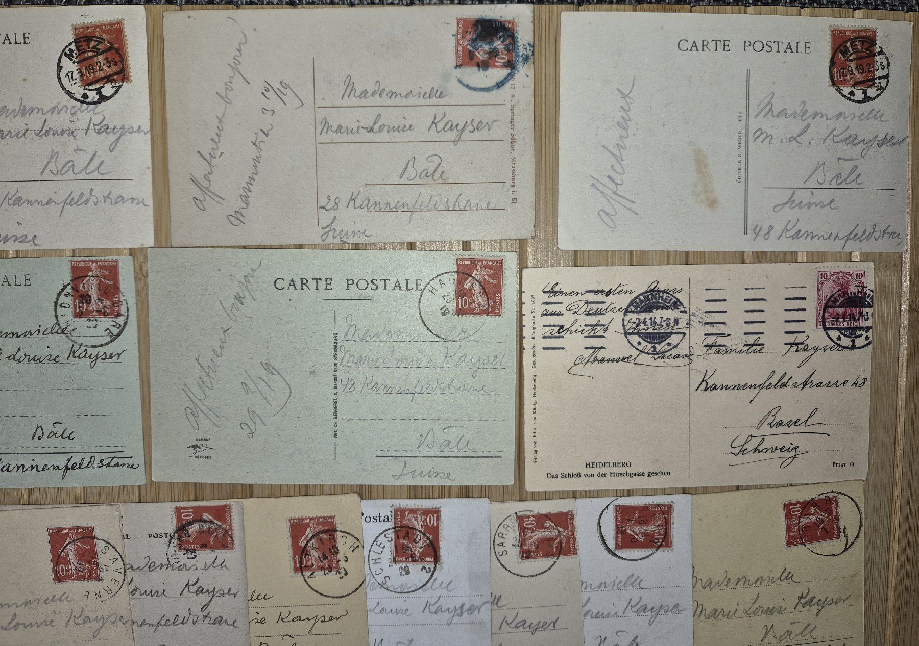 Cartoline postali: 17 antike Postkarten "Elsass" 1919/20 – Usato da Basel venduto da Kurioses 5