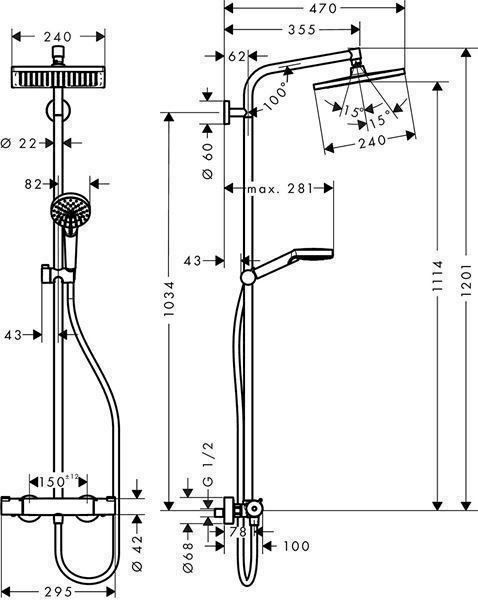 Hansgrohe Douches: Hansgrohe Crometta E 240 1jet Showerpipe – Neuf avec emballage d'origine à Bottighofen par zaap 6