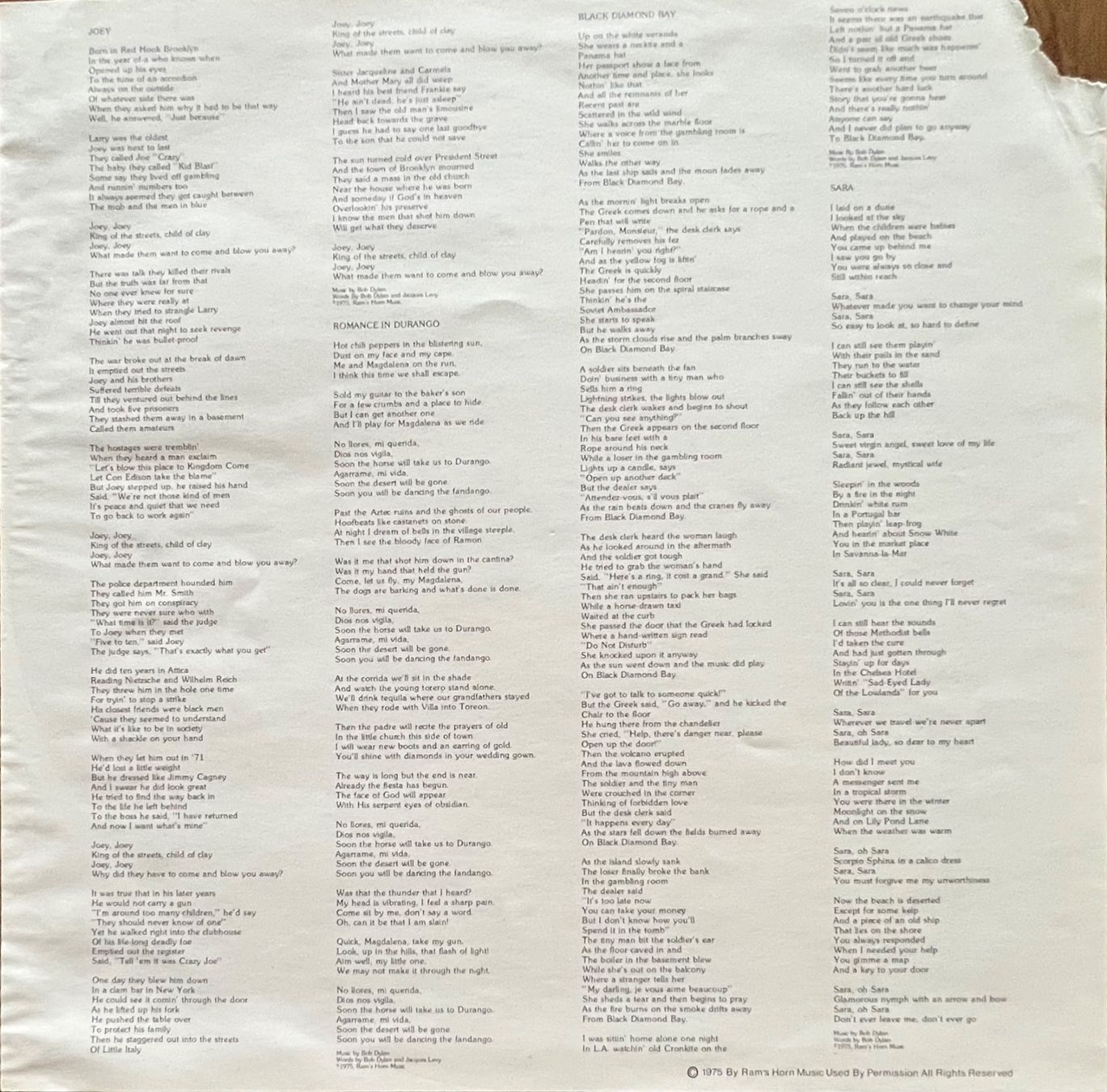 Schallplatten: BOB DYLAN - DESIRE - Vinyl LP – Gebraucht aus Horw von Belowzero0 2