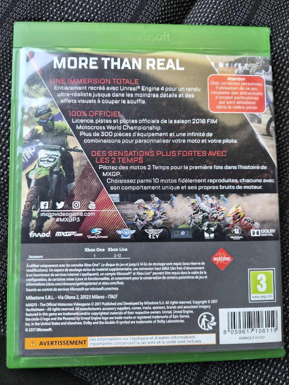 Microsoft Giochi: Jeu MXGP3 Xbox One avec boîtier original – Usato da La Joux FR venduto da car_ck96 2