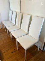 6er Set Esszimmerstühle weiss Kunstleder 