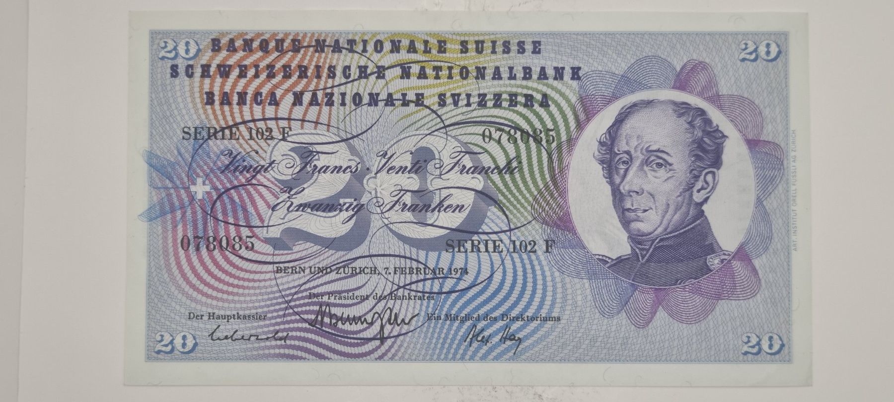 Banconote: Note 20 FR 1974 ungefaltet – Nuovo e nell'imballaggio originale da Bure venduto da chap981