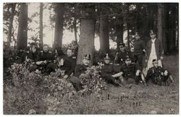 Gunzgen, Soldaten rasten im Wald, datiert 1912