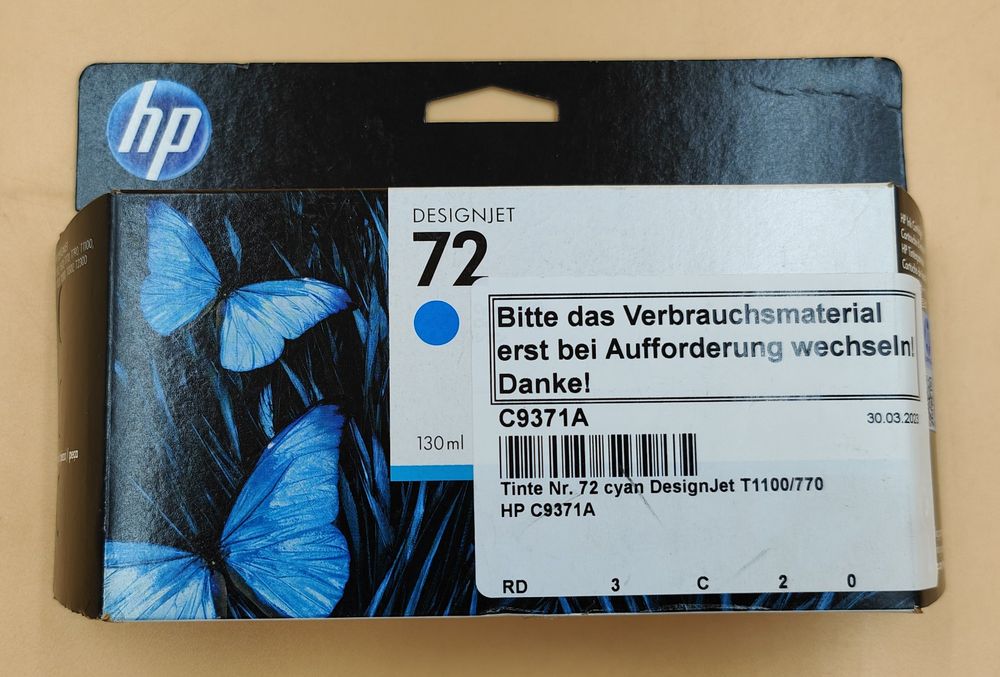 Original HP Tinte - Nr. 72 - C9371A - Cyan | Kaufen auf Ricardo