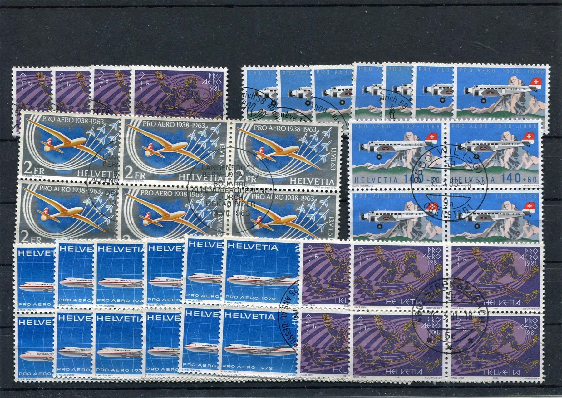 Tutti i francobolli: 1938-88 Flugpostmarken Lot gestempelt – Usato da Winterthur venduto da Kyoung 2