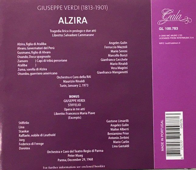 CD: Verdi - Alzira / Stiffelio – Usato da Grüningen venduto da azulamarillo 1