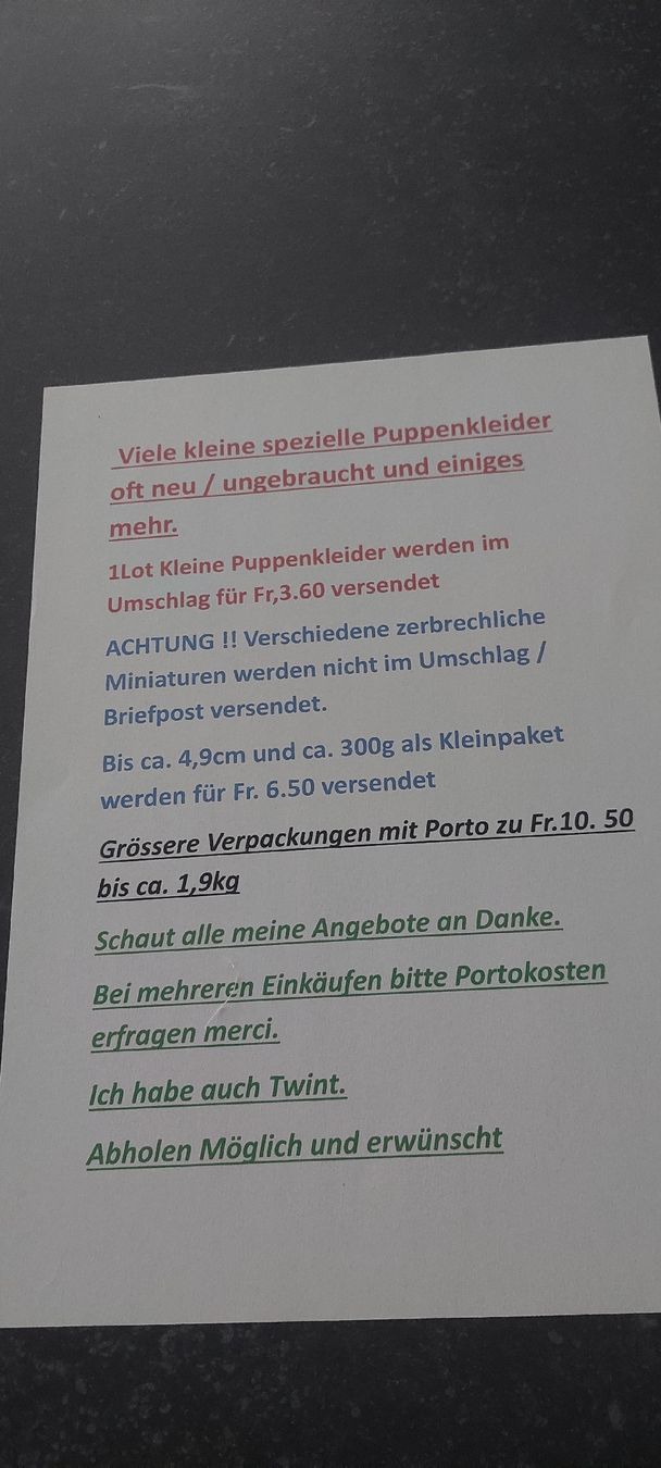 Giocattoli: Puppenkleidchen  – Usato da Muri AG venduto da nindo1 6