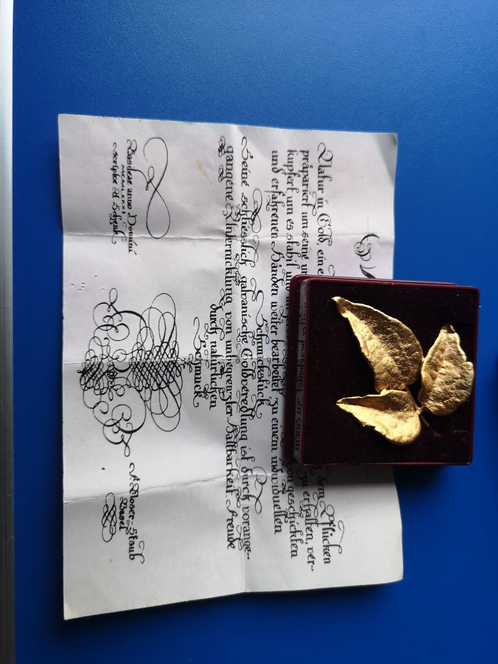 Spille & Fermagli: Echtes Blatt vergoldet Brosche – Usato da Schaffhausen venduto da Leveron13 5