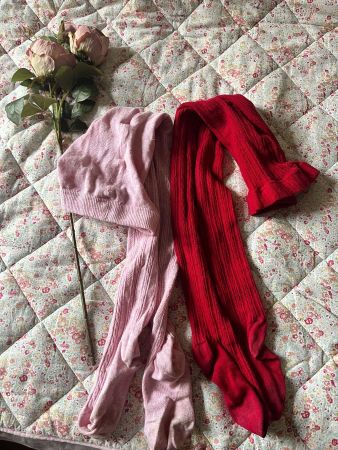2 pairs of tights for girl age 7-8 years (128cm)