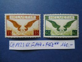 CH 1933 Nr. F14z+F15z postfrisch **