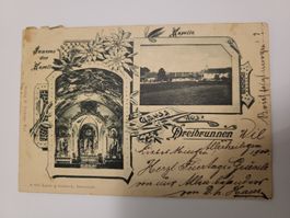 Ansichtskarte Dreibrunnen Wil gelaufen Jahr 1900 Rmu