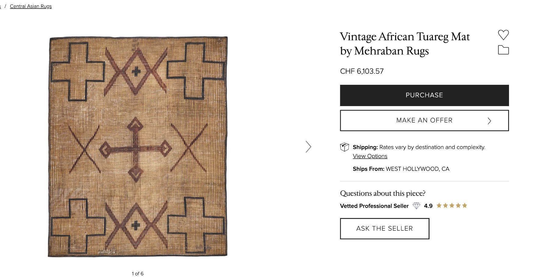 Tappeti: Vintage Tuareg Mat – Usato da Zürich venduto da Lillybelle15 4