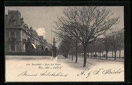 AK Neuchatel, Quai des Alpes, 1905
