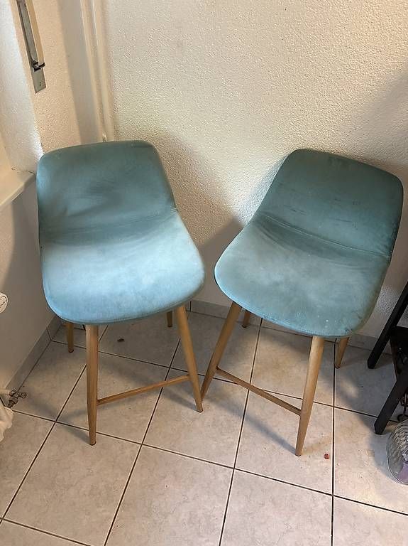 Sgabelli: Lot de 2 tabourets de bar velours vert deau – Usato da Lausanne venduto da ori_jk5t