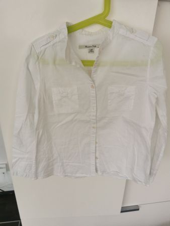HEMD-BLUSE WEISS MASSIMO DUTTI GR. 128
