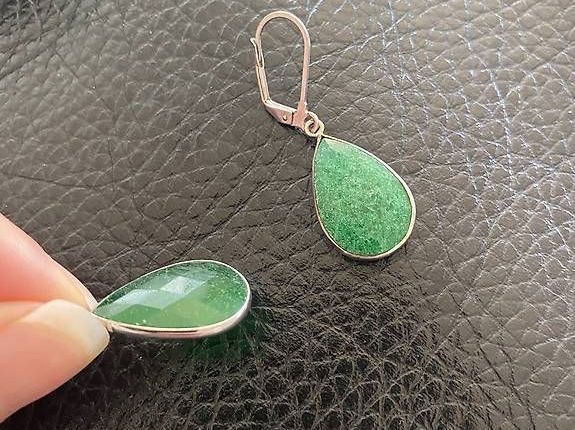 Orecchini pendenti & Orecchini a lobo: Schöne Ohrringe mit grünem Stein – Nuovo e nell'imballaggio originale da Wollerau venduto da luxury_82 4