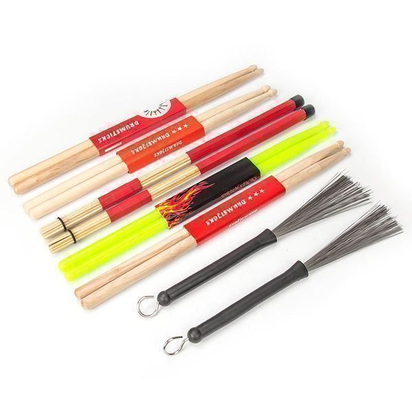 PATIKIL 2 Paar Nylon Drumsticks 7A – Schlagzeugsticks Mit Anti-Rutsch-Griff, 40 Cm, Schwarz
