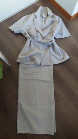 Sommerlicher Hosenanzug, Beige, Gr. L, neuwertig!