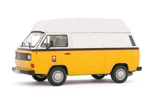 Volkswagen Modellautos: VW Bus T3 mit Hochdach PTT, 1:43 – Neu und originalverpackt aus Erlenbach im Simmental von Model_box 3