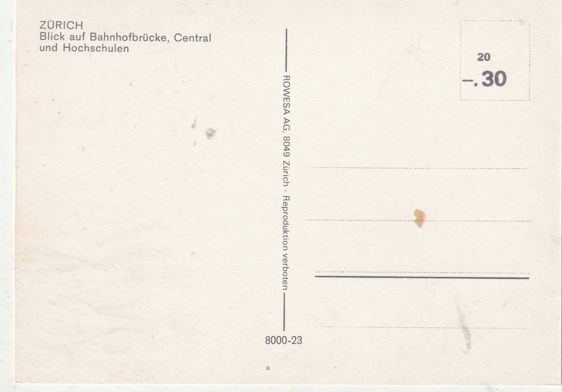 Cartes postales: Zürich – D'occasion à Lumbrein par made02 1