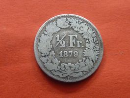 1/2 Fr.  1879  -  ungereinigt  -